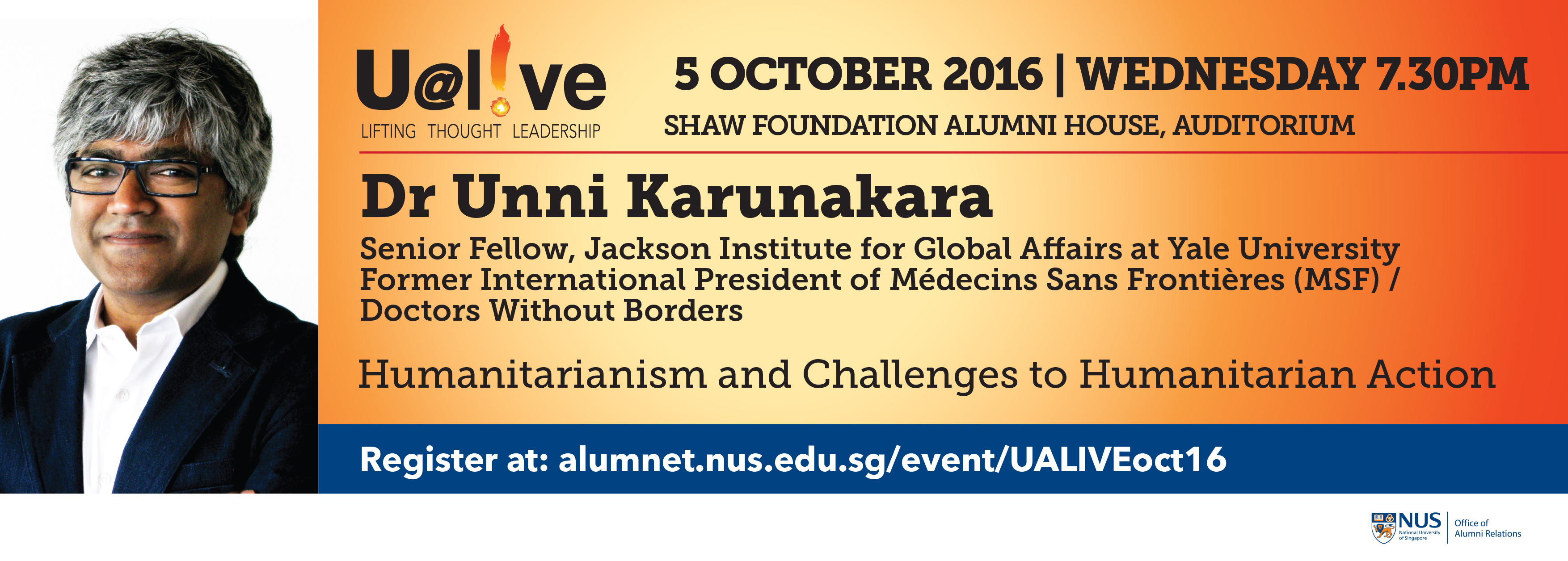 U@live featuring Dr Unni Karunakara